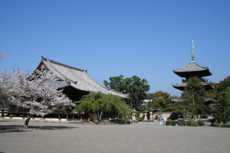 道成寺と桜(日高振興局）