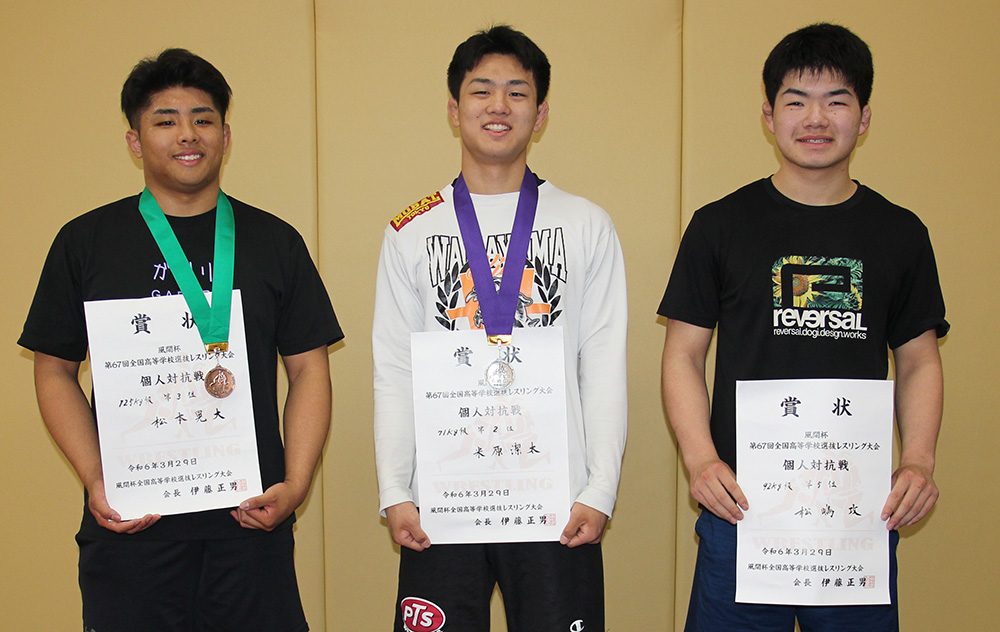 北高3選手入賞　全国高校選抜レスリング