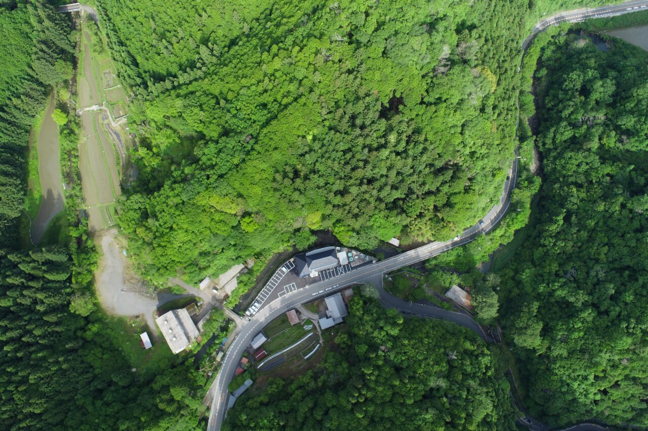 神通温泉の空撮写真
