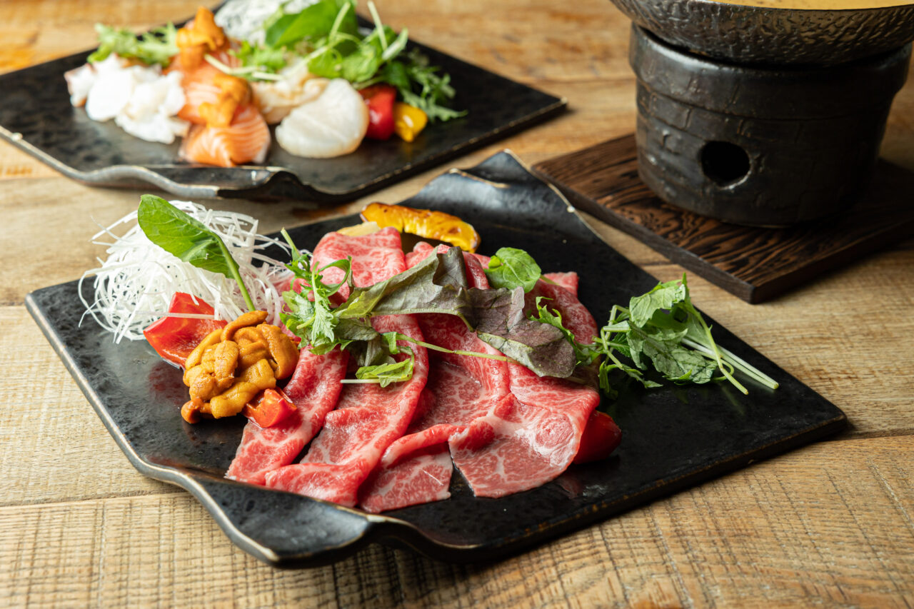 OGINはなれ_うにしゃぶ_具材アップ