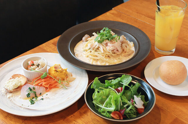 パスタランチ　パステリア・ユニカ　うめどりのウメクリームパスタ　Cコース